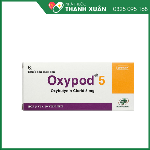 Oxypod 5 điều trị tiểu không kiểm soát, tiểu gấp, tiểu lắt nhắt